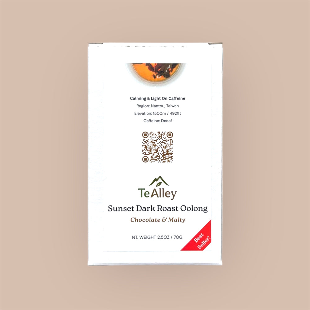Tealley brand package for sunset dark roast